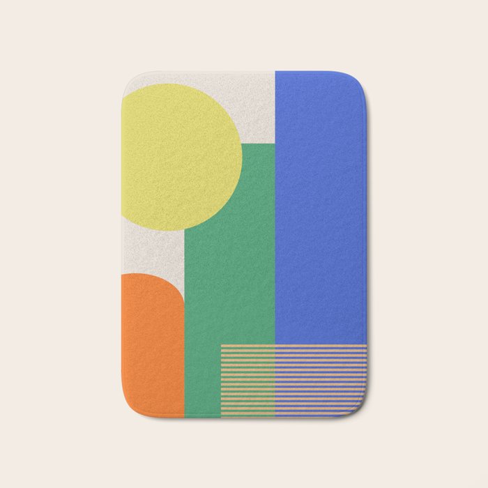 Colorful Abstract Geometric Modern Art Bath Mat Gallery Image 1