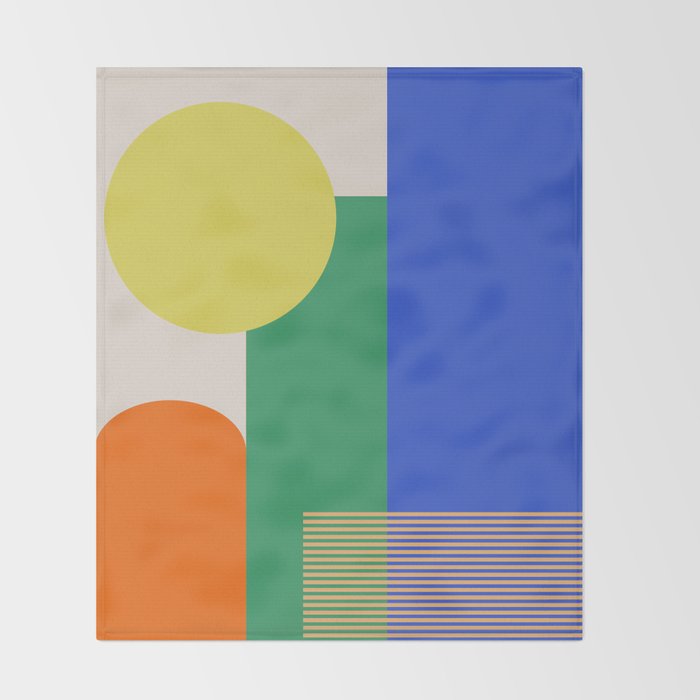 Colorful Abstract Geometric Modern Art Throw Blanket Gallery Image 2