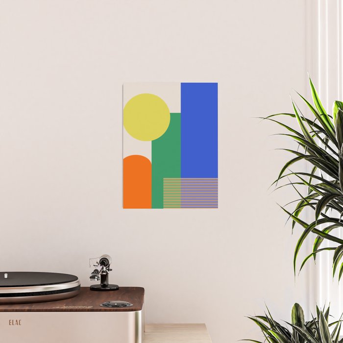 Colorful Abstract Geometric Modern Art Poster Gallery Image 2