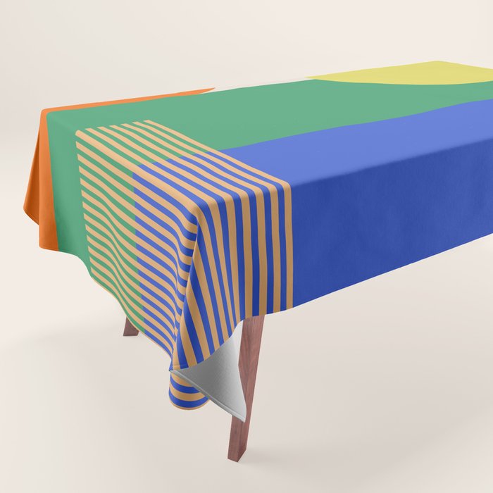 Colorful Abstract Geometric Modern Art Tablecloth Gallery Image 1