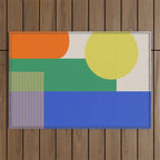Colorful Abstract Geometric Modern Art Outdoor Rug Gallery Image 1