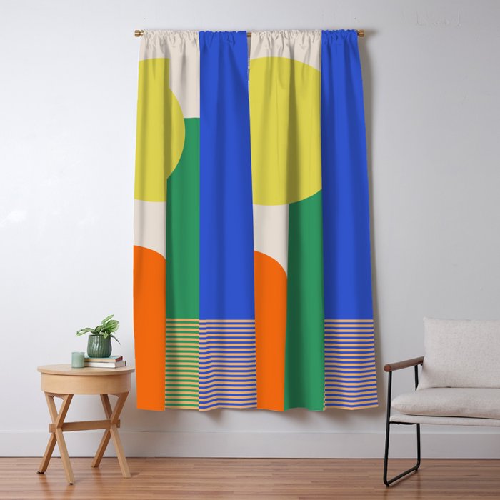 Colorful Abstract Geometric Modern Art Window Curtain Gallery Image 5