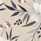 Modern, Boho, Floral Prints, Beige, Gray and White Coffee Mug Gallery Image 2