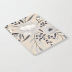 Modern, Boho, Floral Prints, Beige, Gray and White Notebook Gallery Image 2