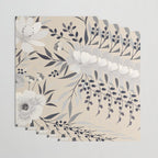 Modern, Boho, Floral Prints, Beige, Gray and White Wrapping Paper Gallery Image 3