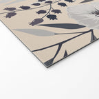 Modern, Boho, Floral Prints, Beige, Gray and White Welcome Mat Gallery Image 2