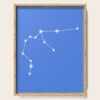 Aquarius Zodiac Star Constellation Line Art Bright Blue Serving Tray Gallery Image 1