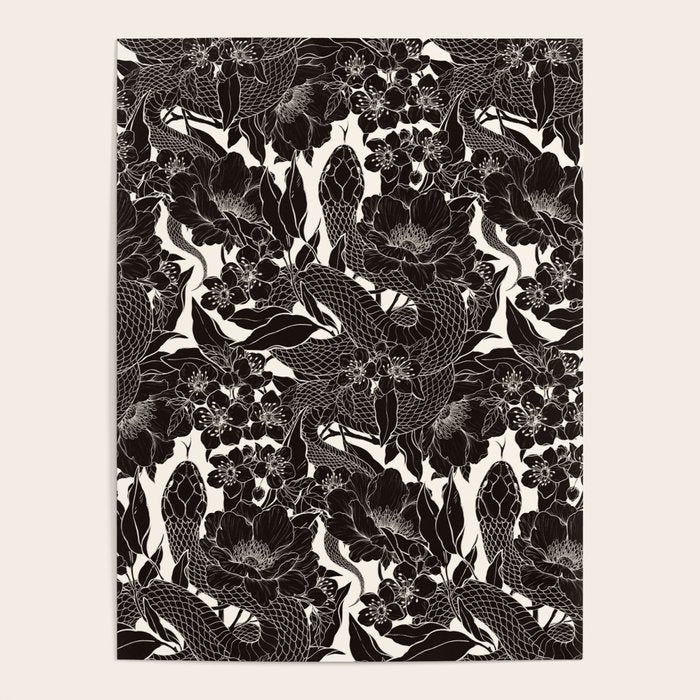 Enchanted Snake Block Print Poster Gallery Image 4