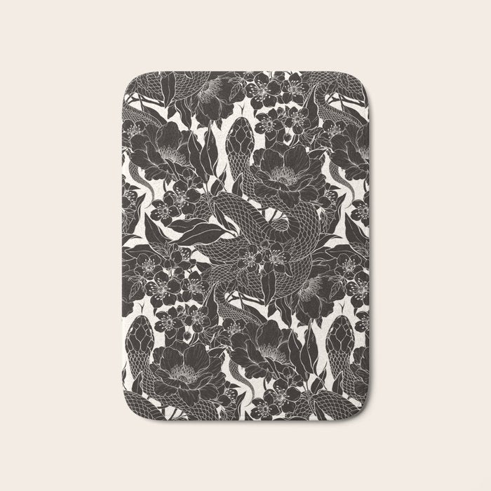 Enchanted Snake Block Print Bath Mat Gallery Image 1