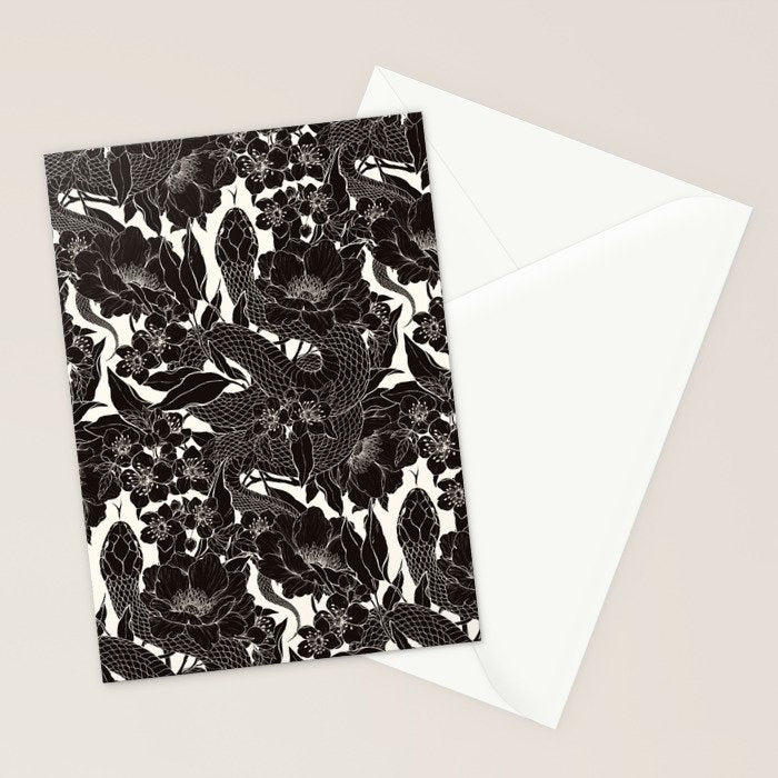 Enchanted Snake Block Print Stationery Card Gallery Image 2