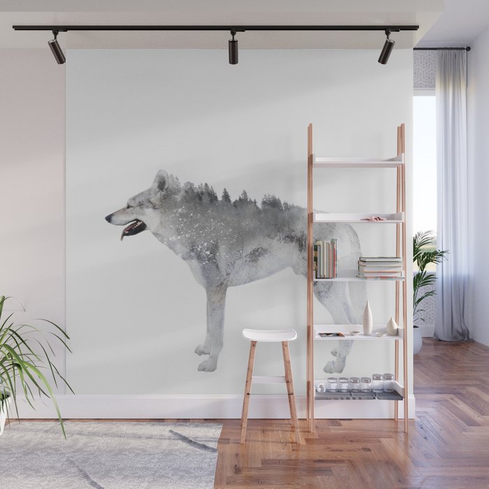 Winter Wolf Wall Mural Gallery Image 1