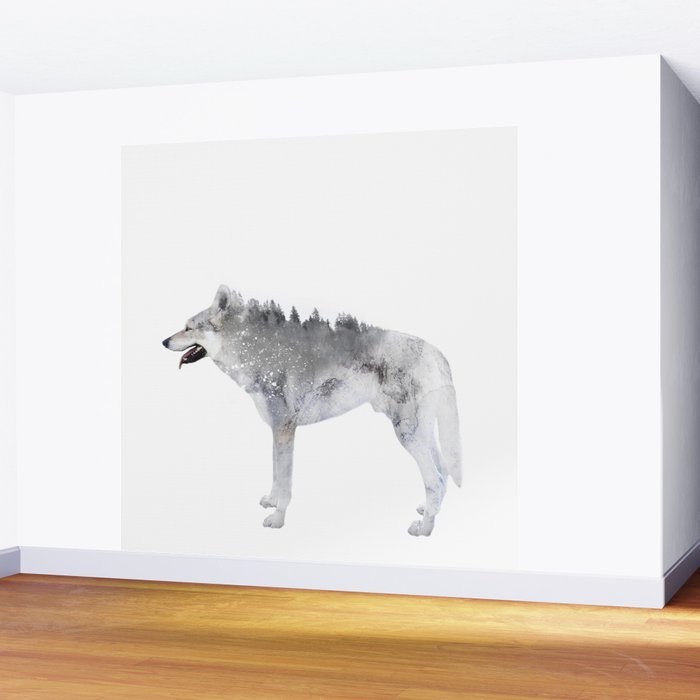 Winter Wolf Wall Mural Gallery Image 2