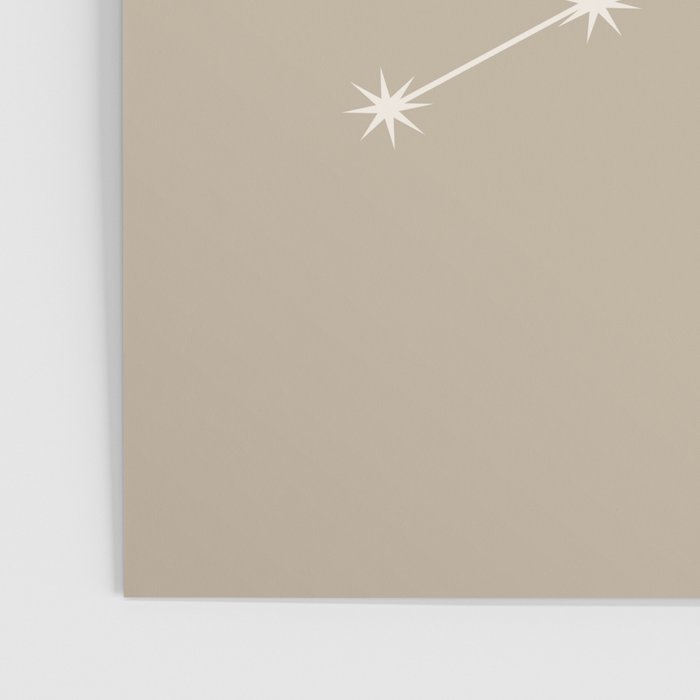 Virgo Zodiac Star Constellation Line Art Beige Poster Gallery Image 3