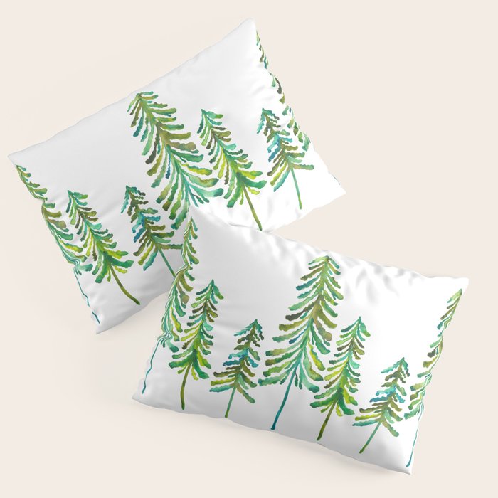 Pine Trees - Green Palette Pillow Sham Gallery Image 3