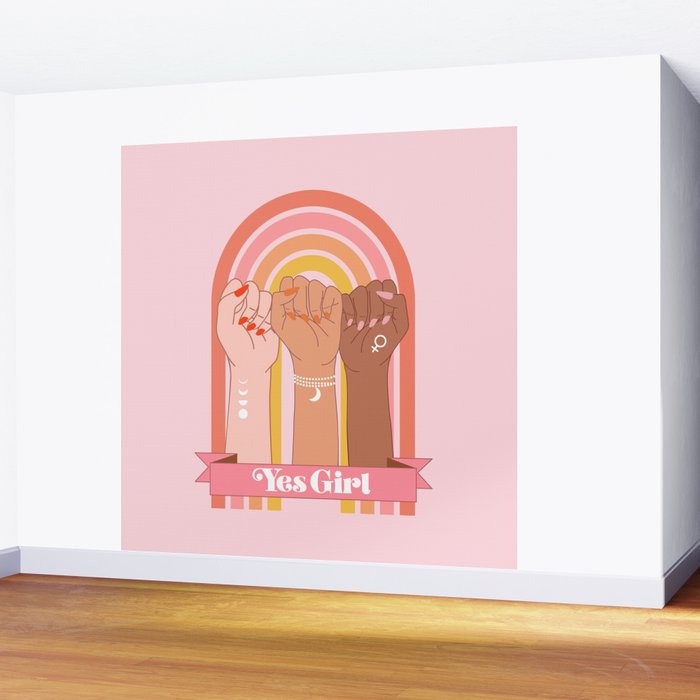 Yes Girl Wall Mural Gallery Image 2