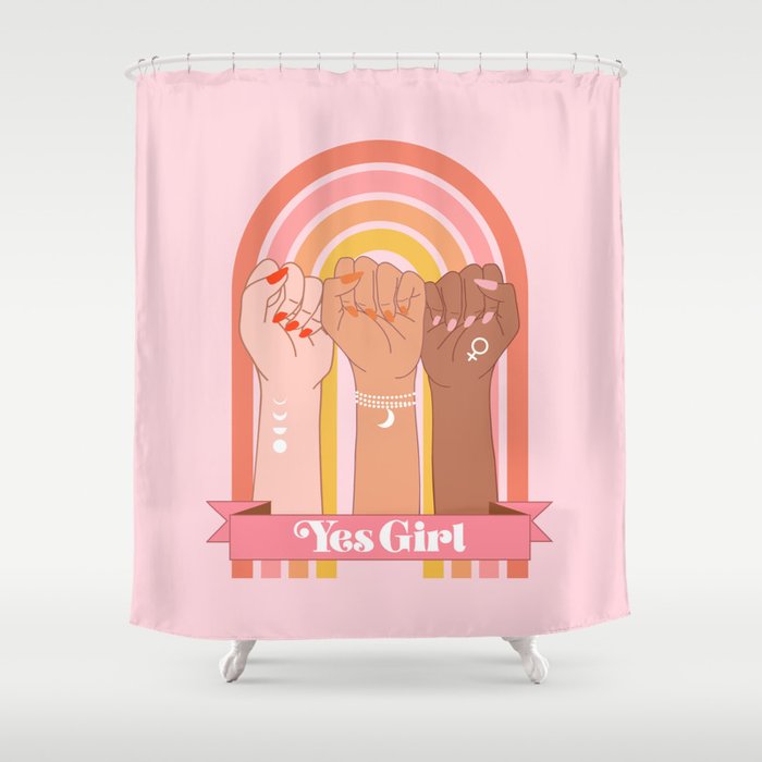 Yes Girl Shower Curtain Gallery Image 1