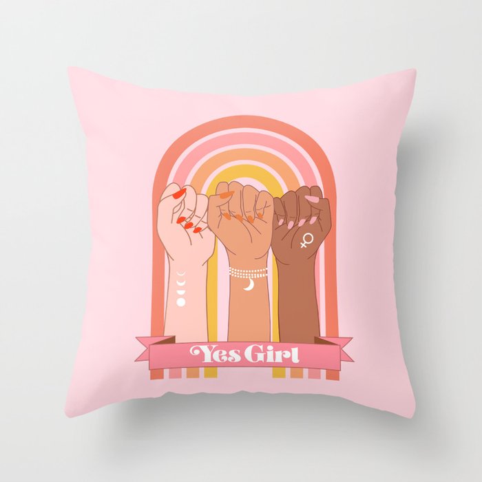 Yes Girl Throw Pillow Gallery Image 6