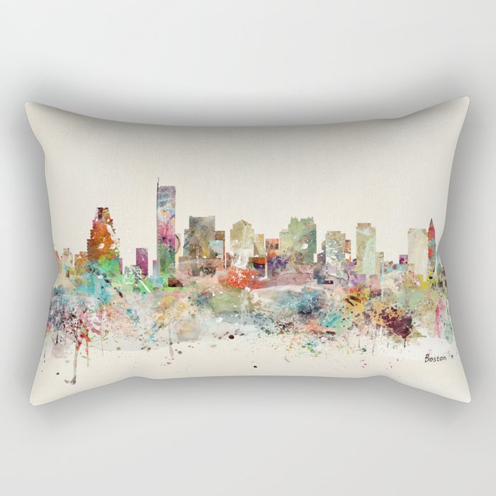 Boston Massachusetts Skyline Rectangular Pillow Gallery Image 2