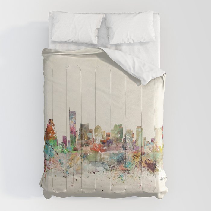 Boston Massachusetts Skyline Comforter Gallery Image 6