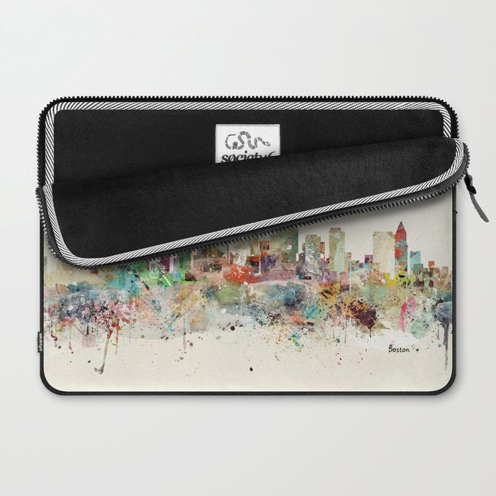 Boston Massachusetts Skyline Laptop Sleeve Gallery Image 2