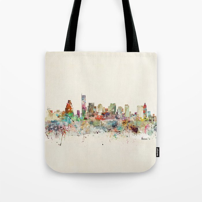 Boston Massachusetts Skyline Tote Bag Gallery Image 1