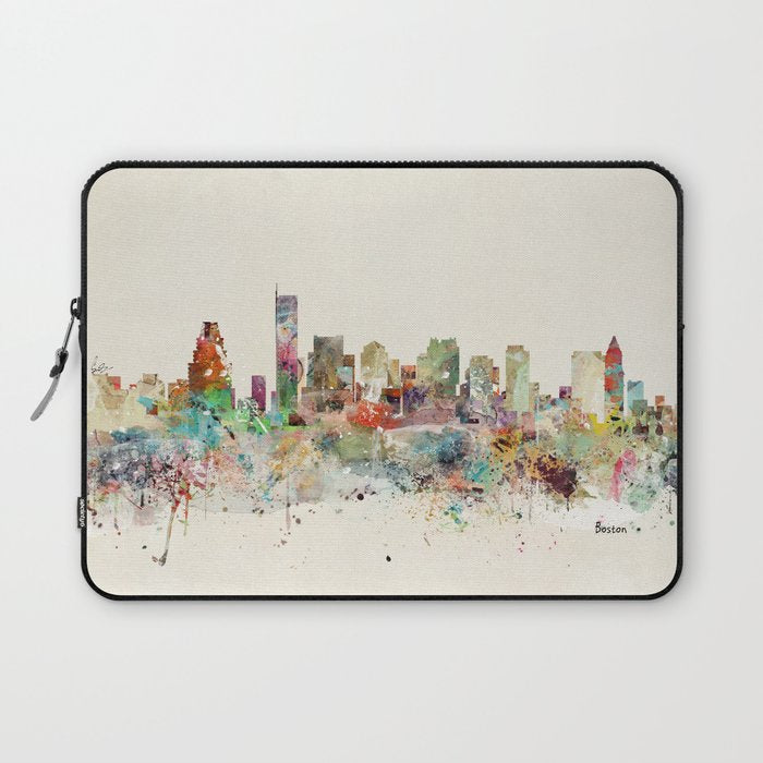 Boston Massachusetts Skyline Laptop Sleeve Gallery Image 1