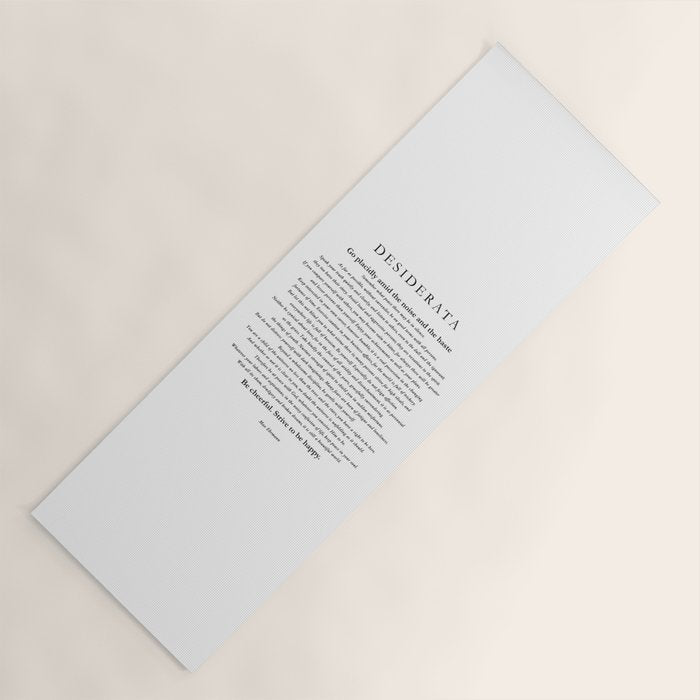 Desiderata by Max Ehrmann Yoga Mat Gallery Image 1