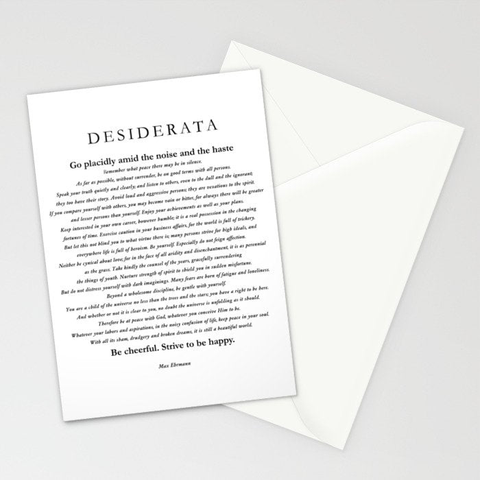 Desiderata by Max Ehrmann Stationery Card Gallery Image 2
