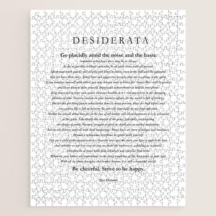 Desiderata by Max Ehrmann Jigsaw Puzzle