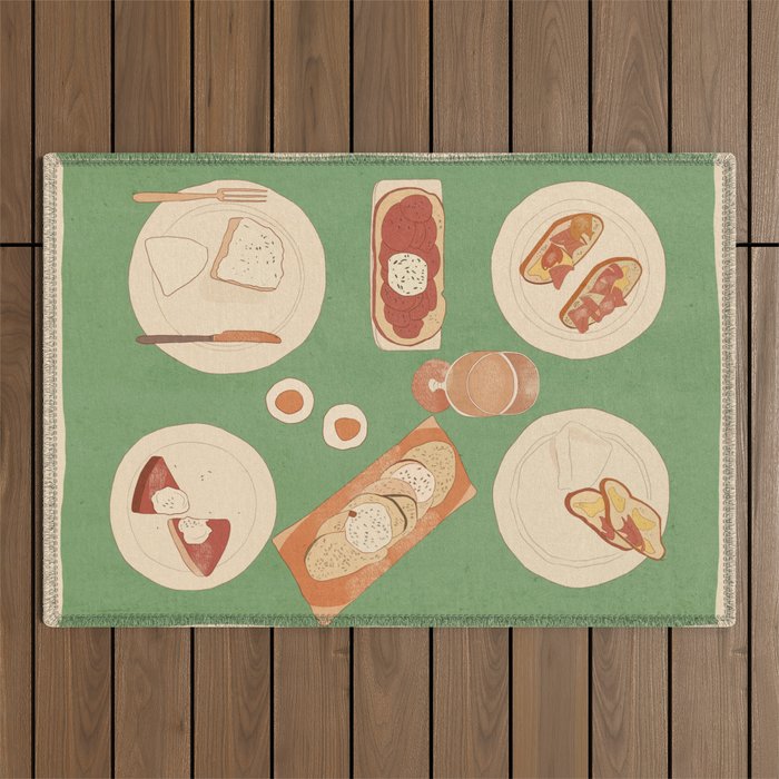 Breakfast 4 Outdoor Rug Gallery Image 1