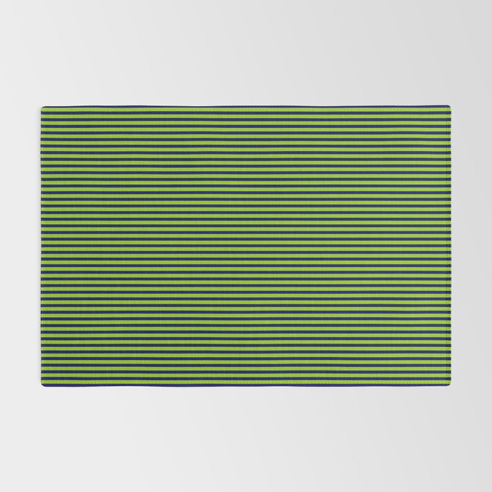 Lime Green and Navy Blue Ultra Fine Vertical Stripes Rug Gallery Image 2