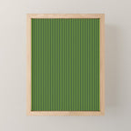 Lime Green and Navy Blue Ultra Fine Vertical Stripes Mini Art Print Gallery Image 1