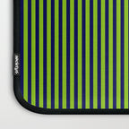 Lime Green and Navy Blue Ultra Fine Vertical Stripes Laptop Sleeve Gallery Image 3