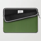 Lime Green and Navy Blue Ultra Fine Vertical Stripes Laptop Sleeve Gallery Image 2