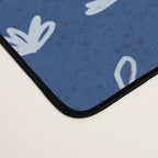 Abstract Cookie Pattern Doodle in Navy & Sky Blue Desk Mat Gallery Image 4
