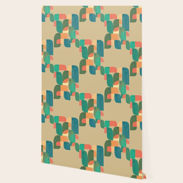 Mid-century tropical birds Wallpaper Gallery Image 2