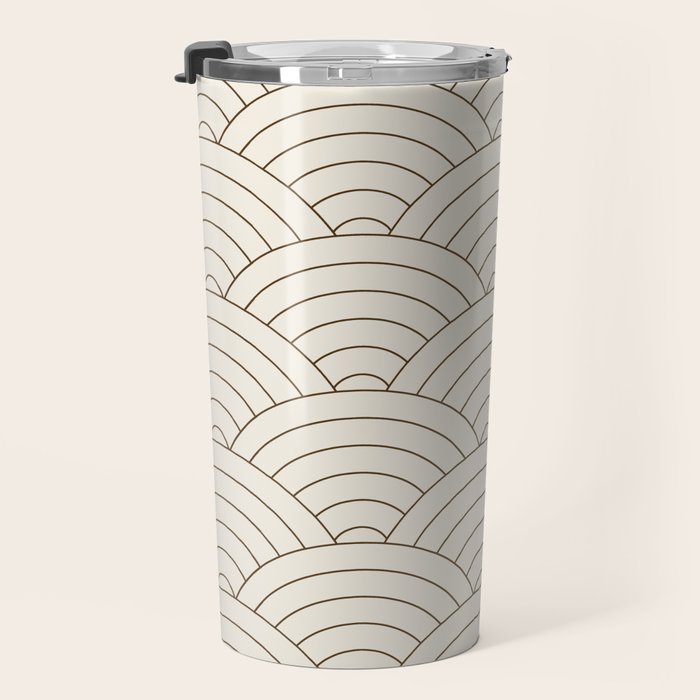 Waves (Cream & Chocolate) Travel Mug Gallery Image 3