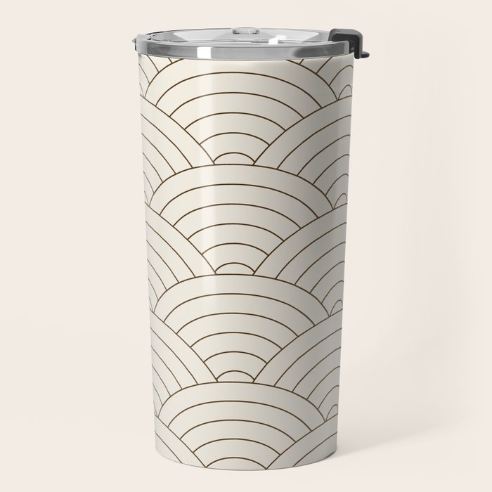 Waves (Cream & Chocolate) Travel Mug Gallery Image 2