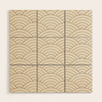 Waves (Cream & Chocolate) Wood Wall Art Gallery Image 1