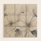 Graceful Calm Blooming Scene Ivory Grey Wood Wall Art Gallery Image 1