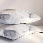 Graceful Calm Blooming Scene Ivory Grey Pillow Sham Gallery Image 3