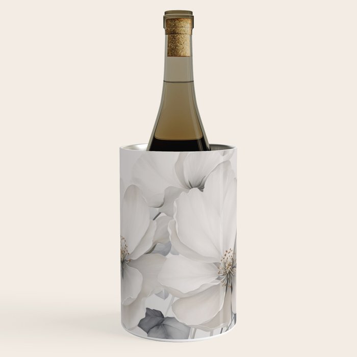 Graceful Calm Blooming Scene Ivory Grey Wine Chiller Gallery Image 1