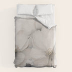 Graceful Calm Blooming Scene Ivory Grey Duvet Cover Gallery Image 6