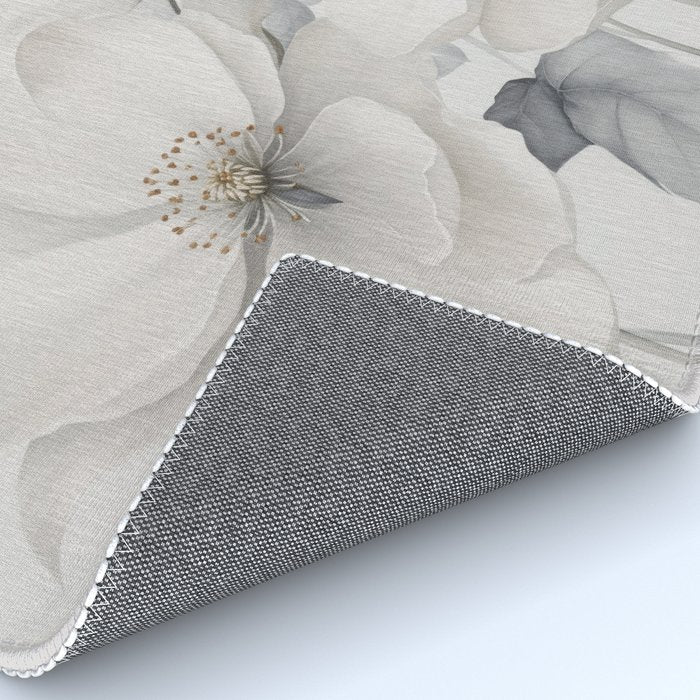 Graceful Calm Blooming Scene Ivory Grey Rug Gallery Image 4