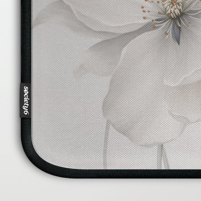 Graceful Calm Blooming Scene Ivory Grey Laptop Sleeve Gallery Image 3