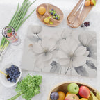 Graceful Calm Blooming Scene Ivory Grey Cutting Board Gallery Image 2