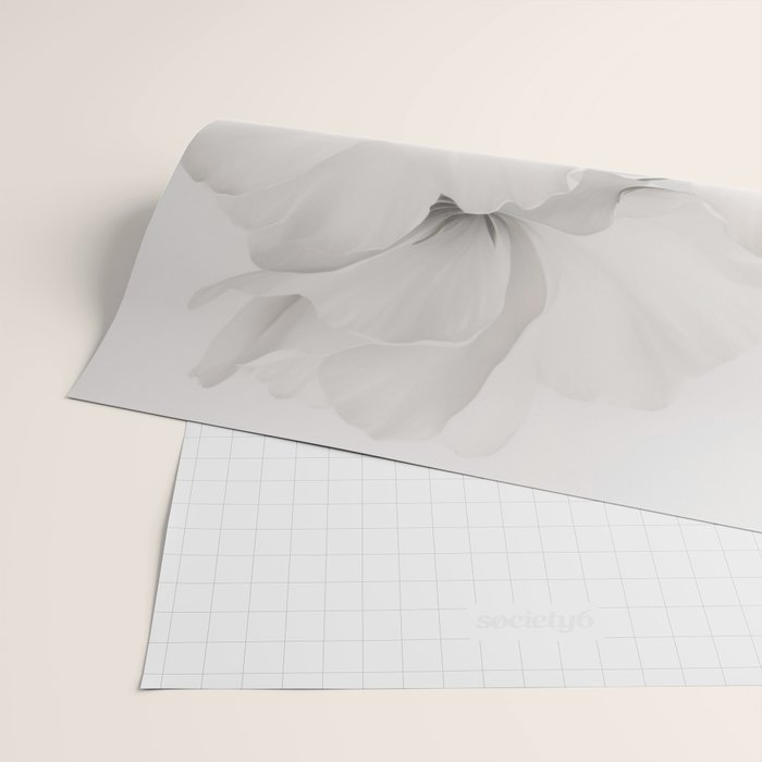Graceful Calm Blooming Scene Ivory Grey Wrapping Paper Gallery Image 2