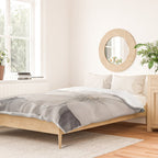 Graceful Calm Blooming Scene Ivory Grey Duvet Cover Gallery Image 2