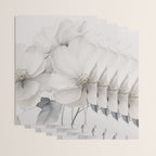 Graceful Calm Blooming Scene Ivory Grey Wrapping Paper Gallery Image 3