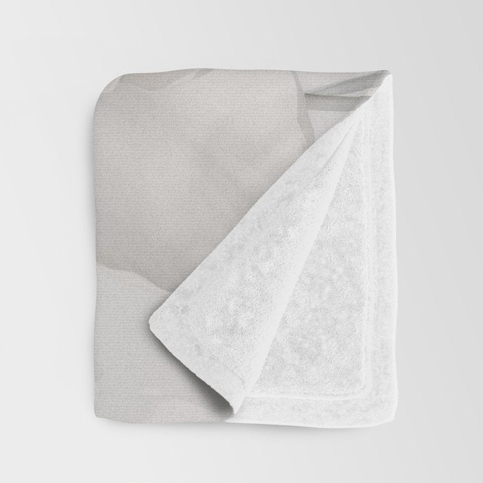 Graceful Calm Blooming Scene Ivory Grey Throw Blanket Gallery Image 3